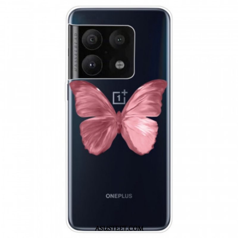 Kuori OnePlus 10 Pro 5G Pinkki Butterfly-letku