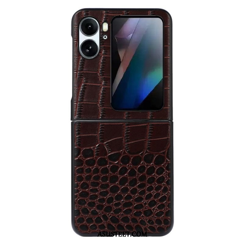 Kuori Oppo Find N2 Flip Kotelot Flip Aito Crocodile Skin Style -nahka