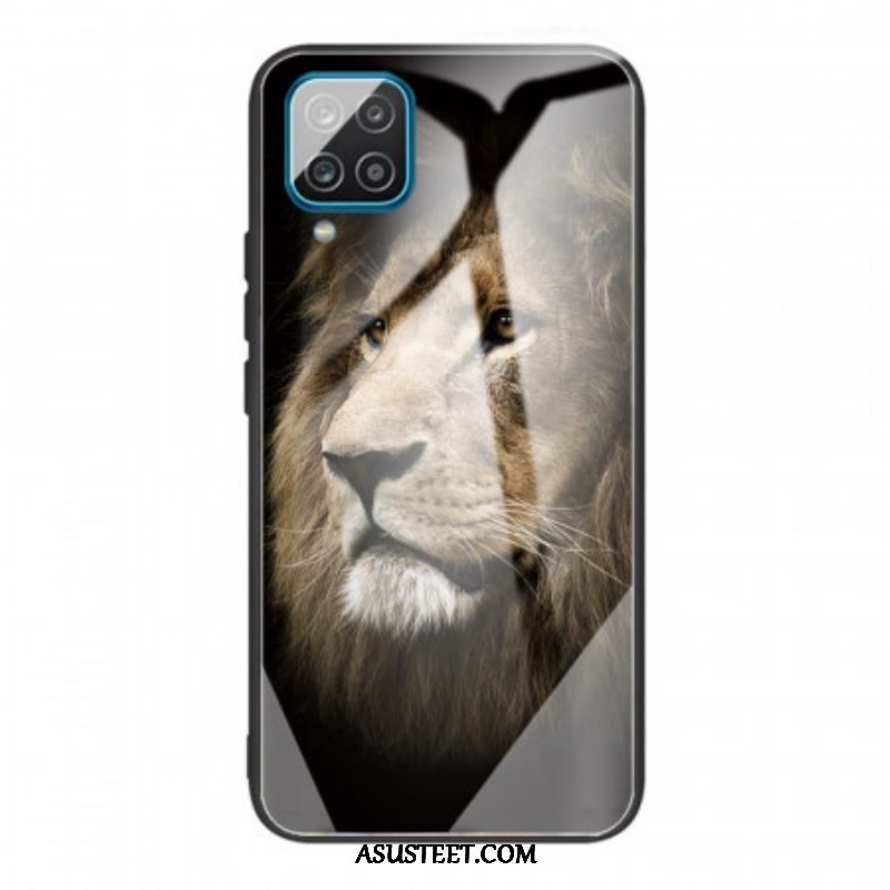 Kuori Samsung Galaxy M32 Lion Head Karkaistu Lasi