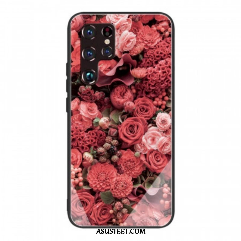 Kuori Samsung Galaxy S22 Ultra 5G Rose Flowers Karkaistu Lasi