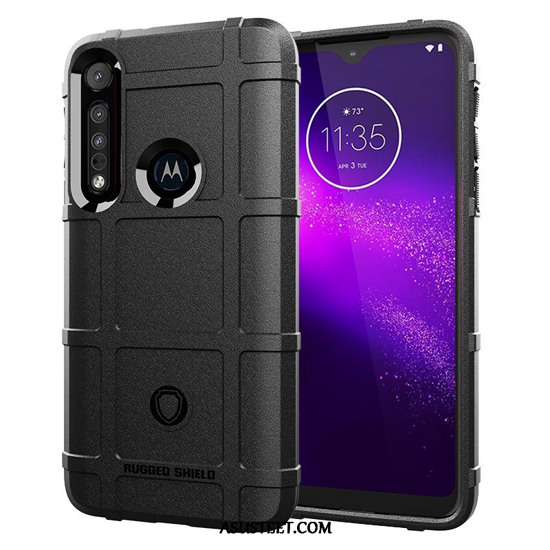 Moto G8 Plus Kuori Kuoret Silikoni Musta All Inclusive Suojaus Kotelo