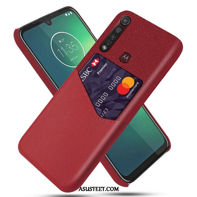 Moto G8 Plus Kuori Kuoret Suojaus Liiketoiminta Nahkakotelo Kukkakuvio