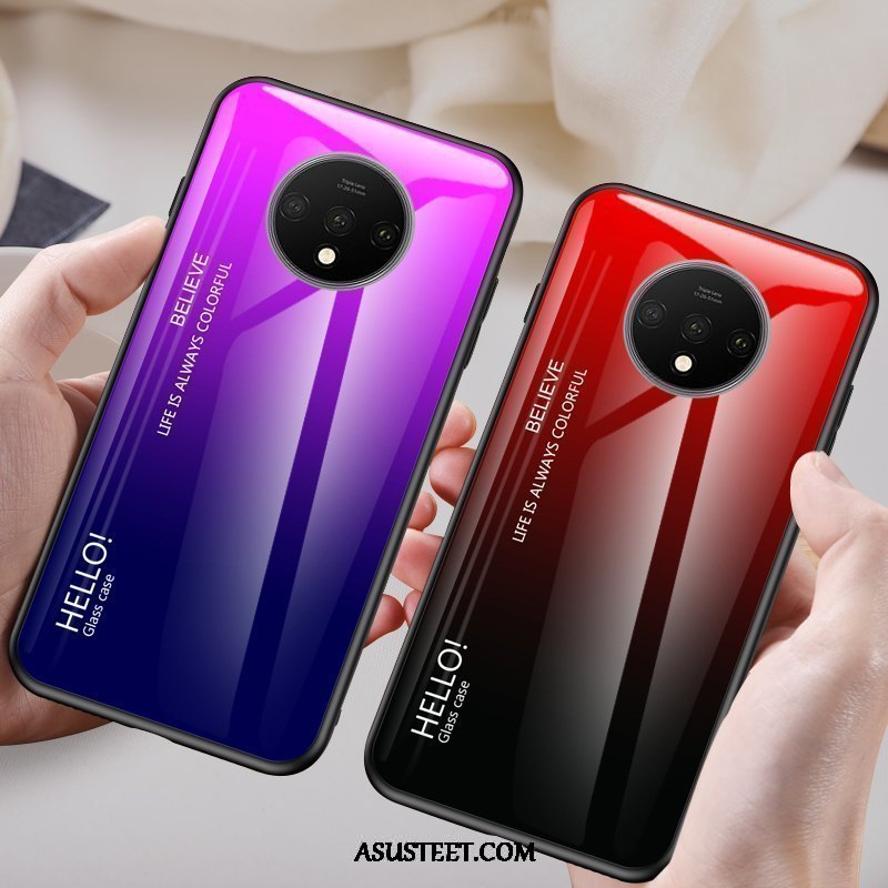 Oneplus 7t Kuori Kuoret Karkaisu All Inclusive Murtumaton Punainen Kova