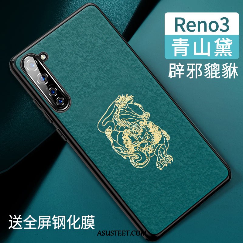 Oppo Reno 3 Kuori Kuoret Kukkakuvio Vihreä Puhelimen Kotelo