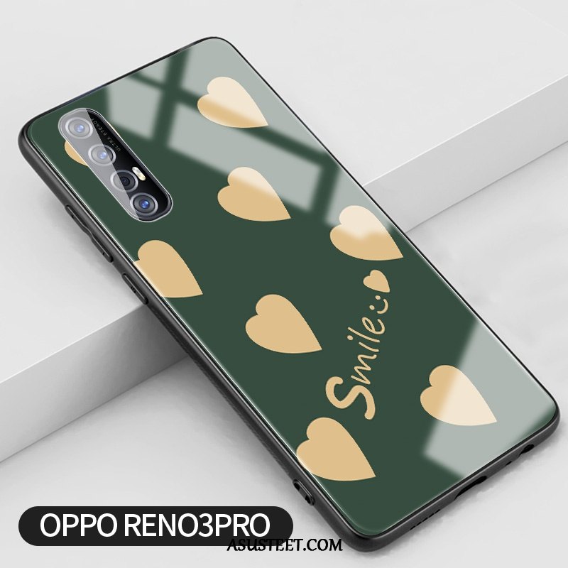 Oppo Reno 3 Pro Kuori Kuoret Peili Yksinkertainen Trendi Vihreä Tila