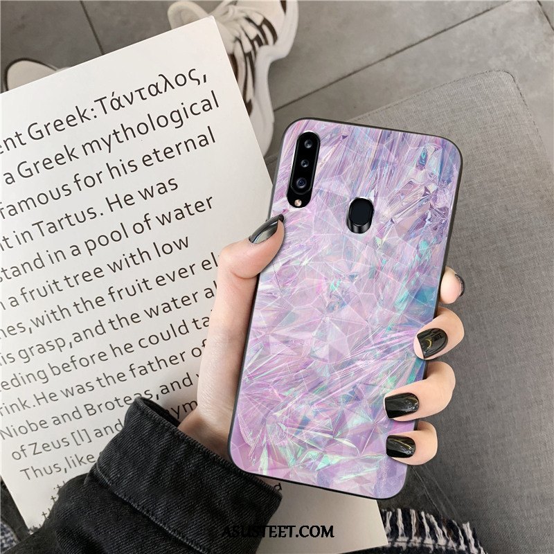 Samsung Galaxy A20s Kuori Kuoret Violetti Tähti Murtumaton Kukkakuvio