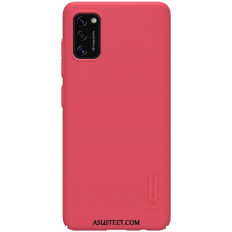 Samsung Galaxy A41 Kuoret Pesty Suede Kevyt Suojaus Kotelo Punainen