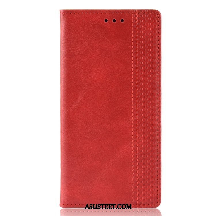 Samsung Galaxy A50 Kuoret Nahkakotelo Niitti Puhelimen Punainen Tähti