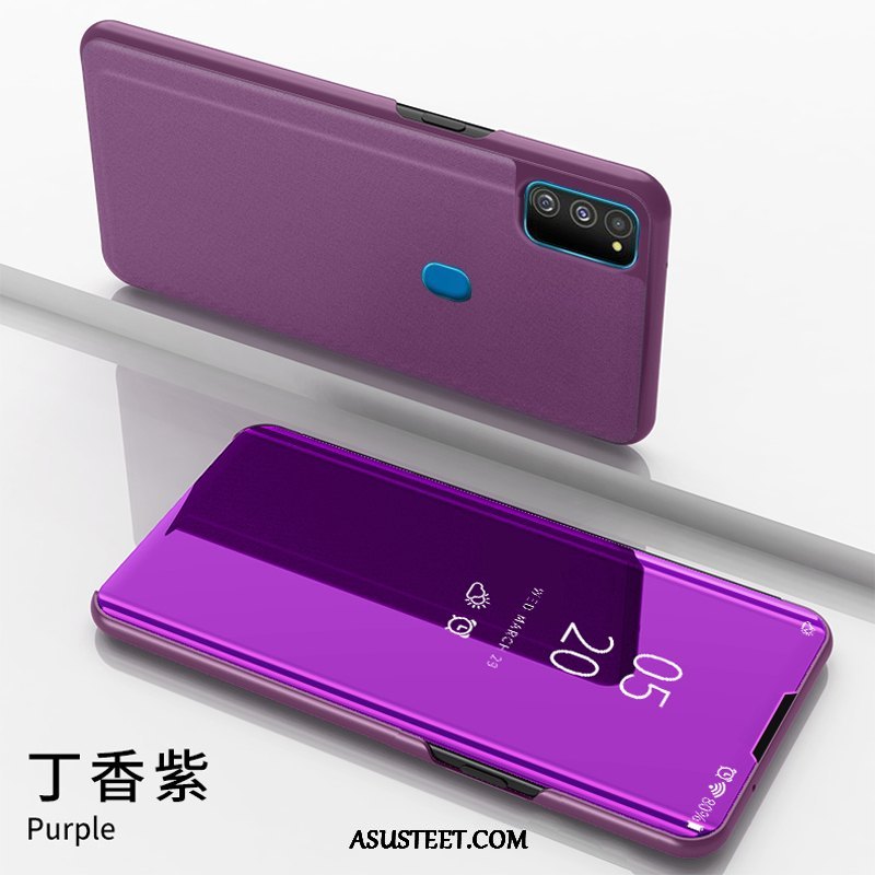 Samsung Galaxy M30s Kuoret Kuori Nahkakotelo Tähti Violetti Puhelimen