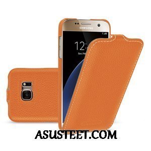 Samsung Galaxy S7 Kuori Kuoret Suojaus Tähti Oranssi Aito Nahka