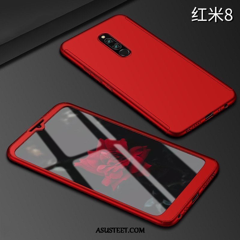 Xiaomi Redmi 8 Kuoret Pesty Suede All Inclusive Punainen Puhelimen Kotelo