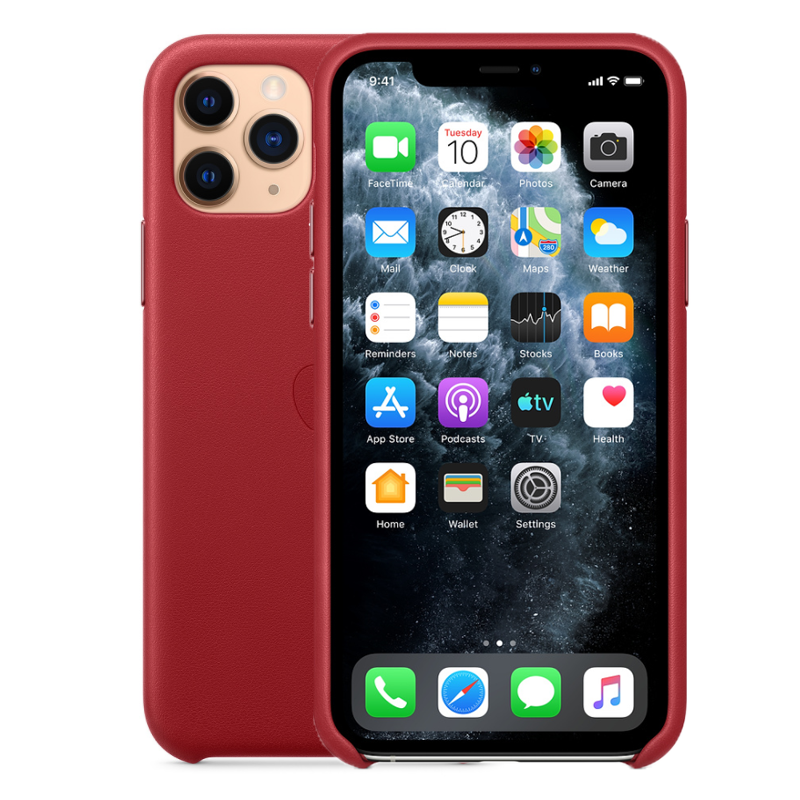 iPhone 11 Pro Kuoret Aito Nahka Kuori Puhelimen Kotelo Punainen