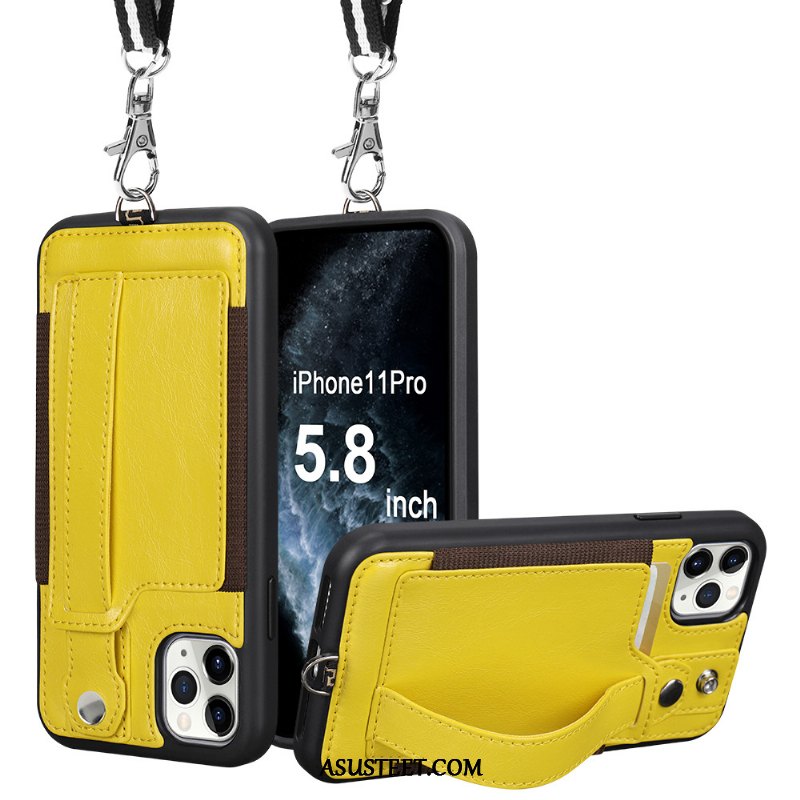 iPhone 11 Pro Max Kuori Kuoret Ripustettava Kaula Keltainen Suojaus Tuki Murtumaton