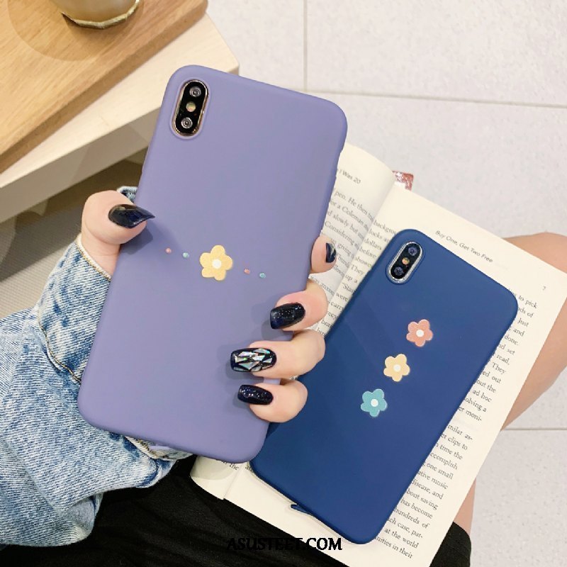 iPhone X Kuoret Kukka Tide-brändi Sininen Silikoni Violetti