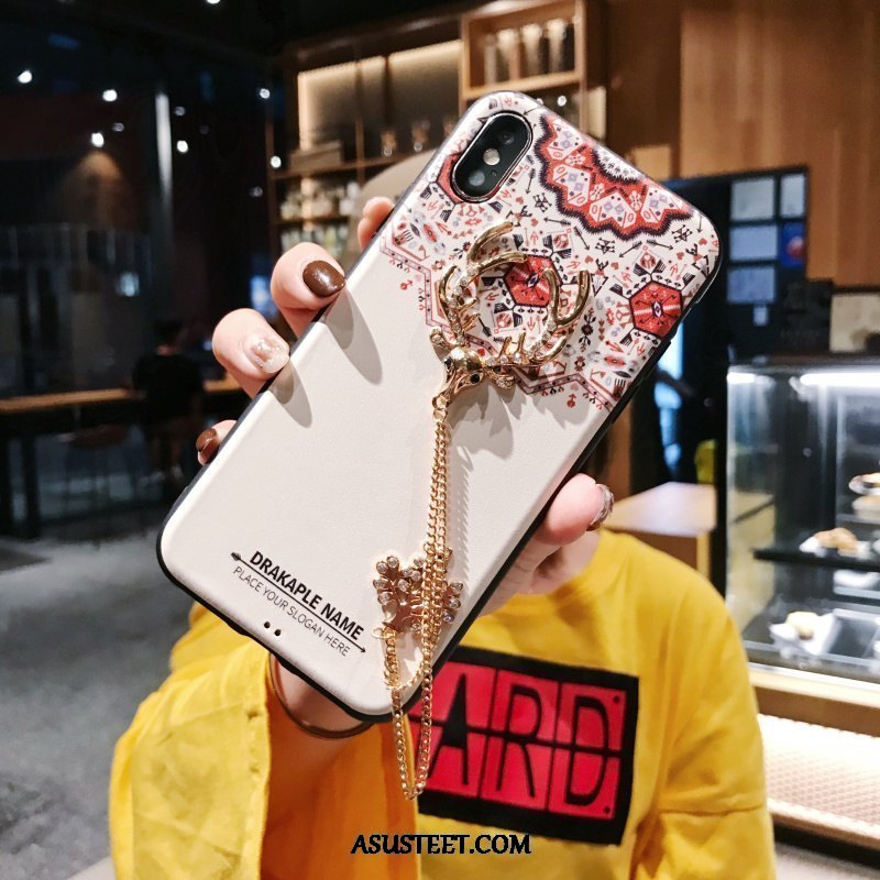 iPhone X Kuori Kuoret Valkoinen Rhinestone Inlay Trendi Palatsi